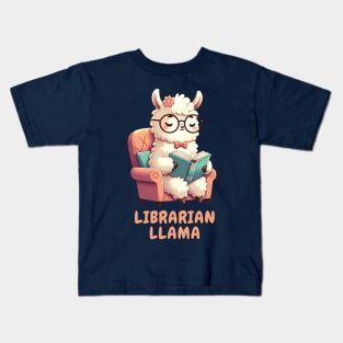 Librarian llama Reading A Book | Adorable Llama Bookworm | Cozy Reading Moments Kids T-Shirt